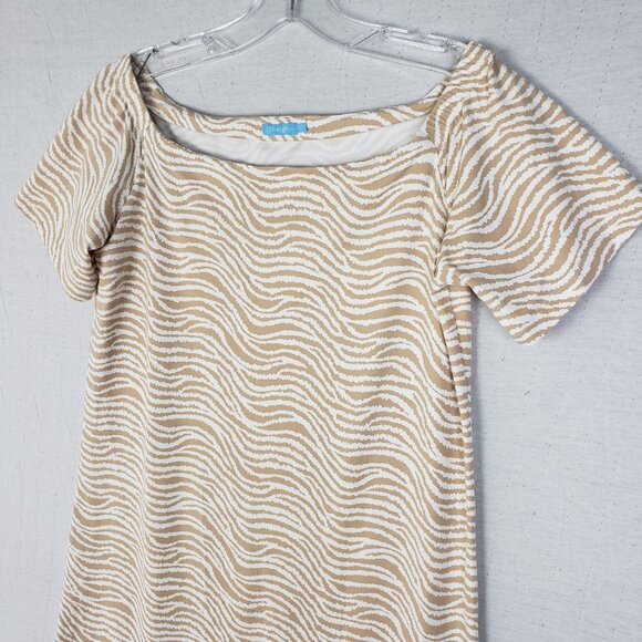 J McLaughlin Nomi Catalina Cloth Zebra Print Dress Tan White size S - Picture 4 of 11